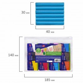 Глина полимерная запекаемая, НАБОР 12 цветов по 20 г, в пакете, BRAUBERG ART CLASSIC, 271162