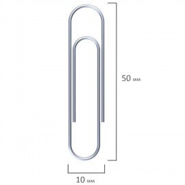 Скрепки большие ЭКСТРА ОФИСМАГ 50 мм оцинкованные 50 штук, 271317