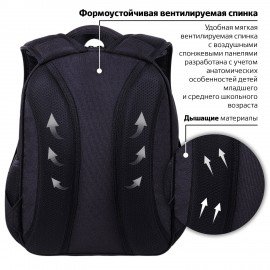 Рюкзак BRAUBERG OPTIMA, 2 отделения, с брелоком, "Keep away", СВЕТЯЩИЙСЯ, 36х27х18 см, 271361