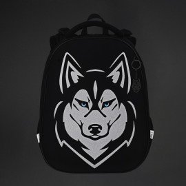 Ранец BRAUBERG SHINY, 2 отделения, с брелоком, "Husky", СВЕТЯЩИЙСЯ РИСУНОК, 38х28х14 см, 271383