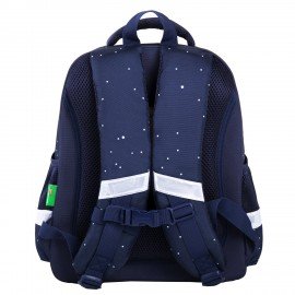 Ранец BRAUBERG KIDS STANDARD, 2 отделения, "Spaceman", СВЕТЯЩИЙСЯ, 36х28х14 см, 271384