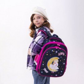 Ранец BRAUBERG KIDS STANDARD, 2 отделения, "Moon girl", 36х28х14 см, 271387