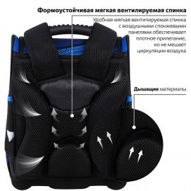 Ранец ЮНЛАНДИЯ WISE, 1 отделение, 3 кармана, устойчивое дно, "Speed race", 37x29х15 см, 271398