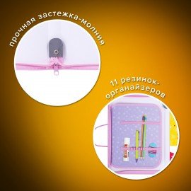 Папка для труда на молнии с ручками ПИФАГОР А4, 1 отделение, пластик, органайзер, "Sweet Dreamer", 271471