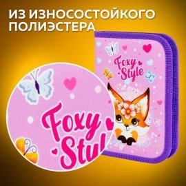 Пенал ПИФАГОР, 1 отделение, полиэстер, 19х13 см, "Happy Time", 271510