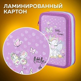 Пенал ПИФАГОР, 3 отделения, ламинированный картон, 19х11 см, "Sweet Dreamer", 271545