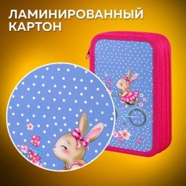 Пенал ПИФАГОР, 3 отделения, ламинированный картон, 19х11 см, "Little Beauty", 271546