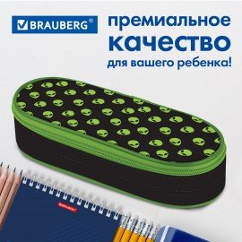 Пенал-футляр BRAUBERG, 1 отделение, органайзер, полиэстер, 22x9x5 см, "Alienation", 271586