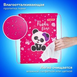 Мешок для обуви ПИФАГОР, 1 отделение, 42х34 см, "Panda time", 271601