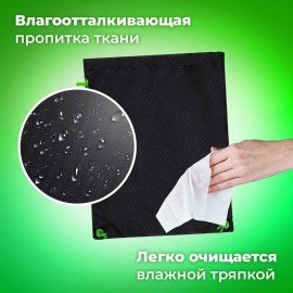 Мешок для обуви BRAUBERG плотный, карман на молнии, подкладка, 43х33 см, "Neon Green", 271625