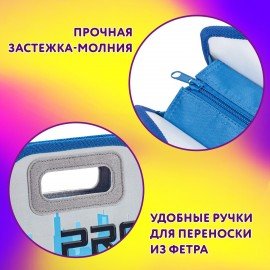 Папка-сумка ЮНЛАНДИЯ, 1 отделение, фетровые ручки, 34х30х11 см, "Proracing", 271632