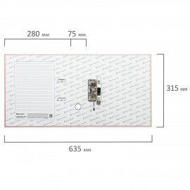 Папка-регистратор BRAUBERG PASTEL ламинированная, 75 мм, цвет персиковый, 271838