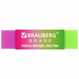 Ластик BRAUBERG GRADE, 60х15х10мм, картонный держатель, цвет ассорти, 271997