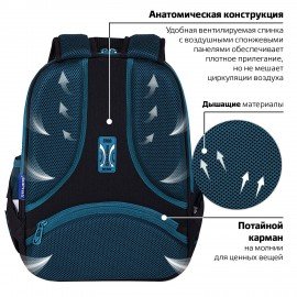 Ранец BRAUBERG FIT, 2 отделения, "Super car", 38х27х14 см, 272024