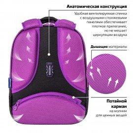 Ранец BRAUBERG FIT, 2 отделения, "Leopard", велюровое покрытие, 38х27х14 см, 272025