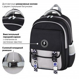 Рюкзак BRAUBERG SNAP, 2 отделения, 3 кармана, "Original black", 39х28х16 см, 272066