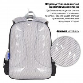 Рюкзак BRAUBERG SNAP, 2 отделения, 3 кармана, "Original black", 39х28х16 см, 272066