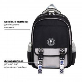 Рюкзак BRAUBERG SNAP, 2 отделения, 3 кармана, "Original black", 39х28х16 см, 272066