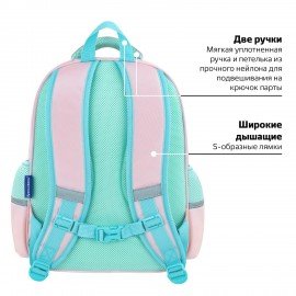 Рюкзак BRAUBERG SNAP, 2 отделения, 3 кармана, "Light pink", 39х28х16 см, 272067