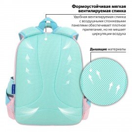 Рюкзак BRAUBERG SNAP, 2 отделения, 3 кармана, "Light pink", 39х28х16 см, 272067