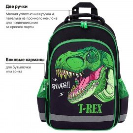 Рюкзак ПИФАГОР SCHOOL, 1 отделение, 3 кармана, "Dino roar", 38x28х14 см, 272080