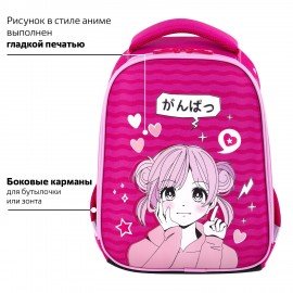 Ранец BRAUBERG KIDS START, 1 отделение, 2 кармана, "Anime style", 35х26х13 см, 272094