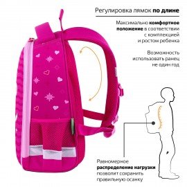 Ранец BRAUBERG KIDS START, 1 отделение, 2 кармана, "Anime style", 35х26х13 см, 272094