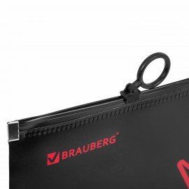 Папка для тетрадей BRAUBERG А4, 1 отделение, пластик, на zip-lock молнии, Danger, 272105