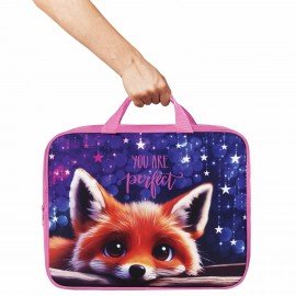 Папка на молнии с ручками BRAUBERG А4, 1 отделение, полиэстер, 80мм, Cute fox, 272176