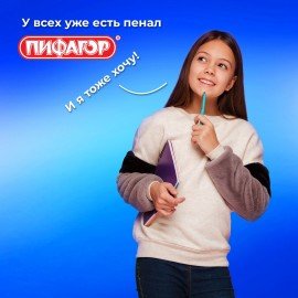 Пенал ПИФАГОР, 3 отделения, ламинированный картон, 19х11 см, "Anime eyes", 272251
