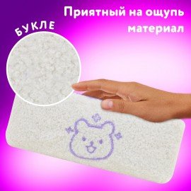 Пенал ЮНЛАНДИЯ, 1 отделение, плюш, "Bear", белый, 22x8х3 см, 272270