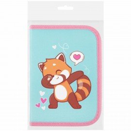 Пенал ПИФАГОР, 1 отделение, полиэстер, 19х13 см, "Red panda", 272283