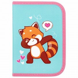 Пенал ПИФАГОР, 1 отделение, полиэстер, 19х13 см, "Red panda", 272283