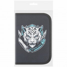 Пенал ПИФАГОР, 1 отделение, полиэстер, 19х13 см, "White tiger", 272285