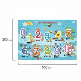 Настольное покрытие для труда и творческих занятий, ПВХ, BRAUBERG KIDS, Numbers, 50х35 см, 272361