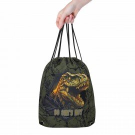 Мешок для обуви BRAUBERG PREMIUM, карман, подклад., светоотр., 43х33 см, Dino attack, 272424