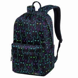 РЕЗЕРВ Рюкзак HEIKKI DREAM универсальный с карманом для ноутбука, Neon cats, 42х26х14, 272524