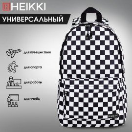 Рюкзак HEIKKI POSITIVE (ХЕЙКИ) универсальный, карман-антивор, Black and White, 42х28х14 см, 272543