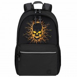 Рюкзак BRAUBERG FASHION CITY универсальный, 2 отделения, Skull, черный, 46х31х15 см, 272572