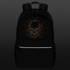 Рюкзак BRAUBERG FASHION CITY универсальный, 2 отделения, Skull, черный, 46х31х15 см, 272572