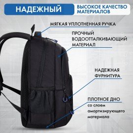 Рюкзак BRAUBERG CONCEPT универсальный, 2 отделения, светоотражающий принт, Night city, 45х30х18 см, 272582