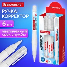 Ручка-корректор с улучшенным пластиковым наконечником BRAUBERG RESTART, 6 мл, 272684