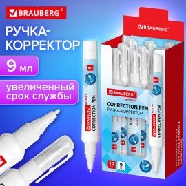 Ручка-корректор с улучшенным пластиковым наконечником BRAUBERG RESTART, 9 мл, 272685