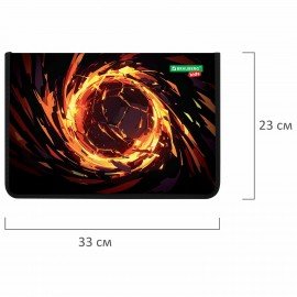 Папка для тетрадей BRAUBERG KIDS А4, 1 отделение, пластик, молния вокруг, Fire split, 273338