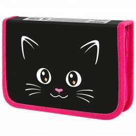 Пенал ПИФАГОР, 1 отделение, ламинированный картон, 19х11 см, Dark kitten, 273467
