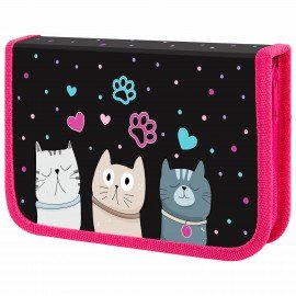 Пенал ЮНЛАНДИЯ, 1 отделение, картон с эффектом soft-touch, 19х11 см, Cat squad, 273493