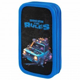 Пенал ЮНЛАНДИЯ, 2 отделения, картон с эффектом soft-touch, 19х11 см, Rule breaker, 273498