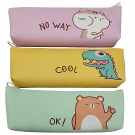 Пенал мягкий ПИФАГОР, 1 отделение, ПВХ, ассорти Animals, 21х8х3 см, 273826