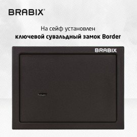 Сейф мебельный BRABIX "SF-230KL", 230х310х250 мм, ключевой замок, черный, 291146, S103BR211514