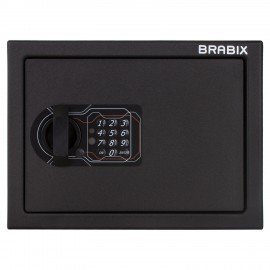 Сейф мебельный BRABIX "SF-230EL", 230х310х250 мм, электронный замок, черный, 291147, S103BR211614